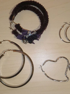 Earrings hoops like new, stainless steel, Alexi Andrioti and Morgan