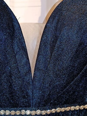 Formal long dress new with rhinestones, blue gradient color