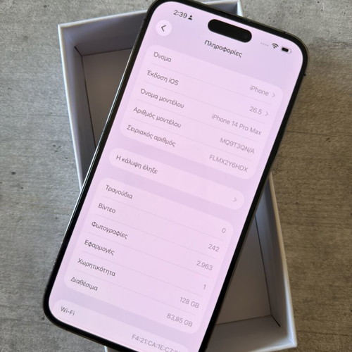 iPhone 14 Pro Max 128GB used, Deep Purple, Dual SIM