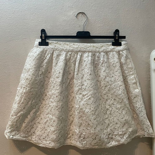 Superdry Mini Lace Skirt with Pockets Size M Like New White Yellow