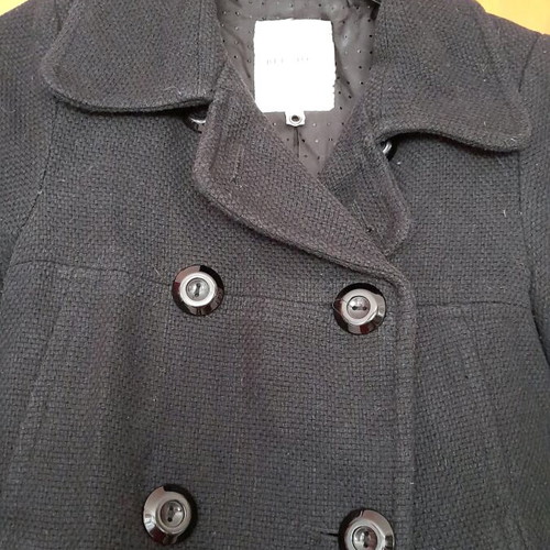 Bershka pea coat used, black, size S