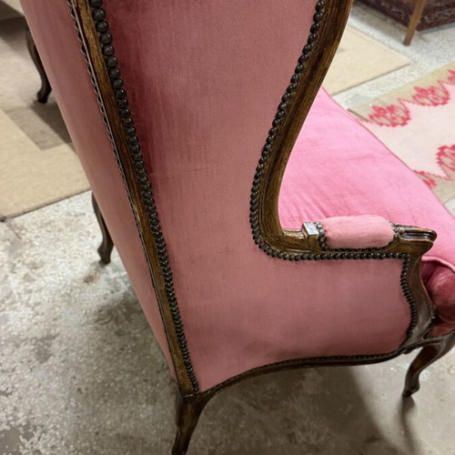 Armchair with footstool like new