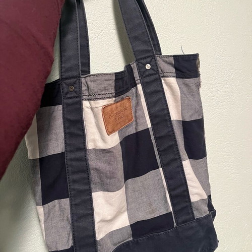 Abercrombie shoulder bag used, white and blue