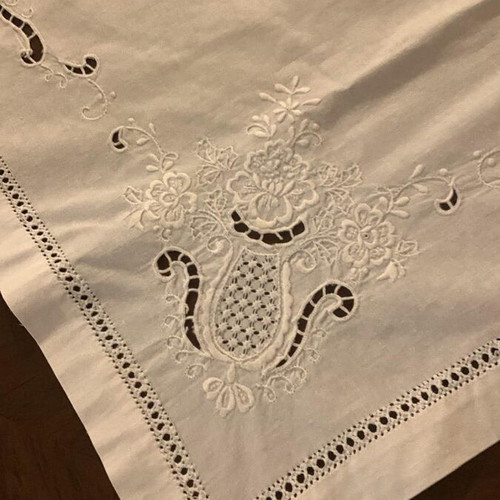 Handmade needlework tablecloth 0.78 x 0.75 m