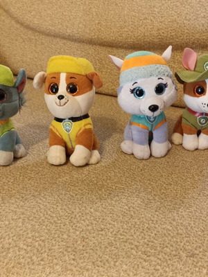 Paw Patrol Ty Plush Set of 6 Used, 16cm Height