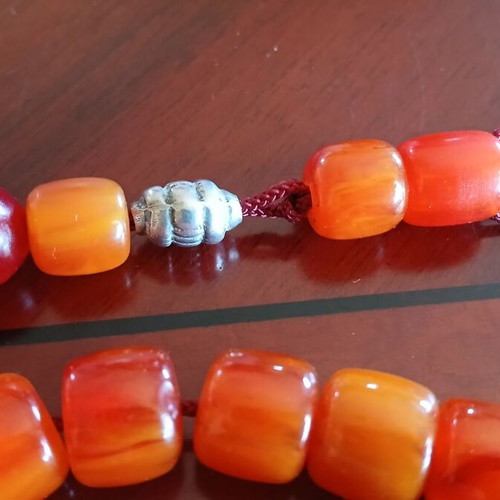 Mastic worry beads used with 33 beads and silver bead