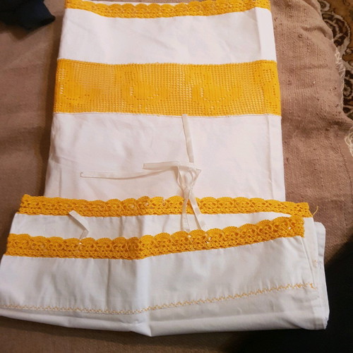 Handmade crib sheet with pillowcase in excellent condition