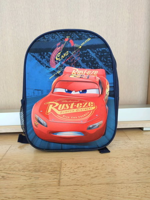Cars kids backpack like new, blue with Lightning McQueen