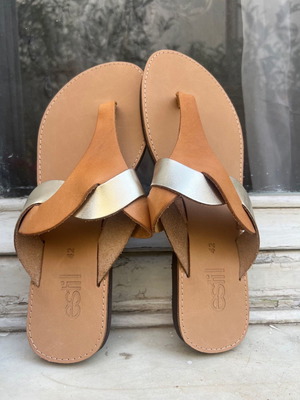 Estil leather sandals used with two-tone design size 42