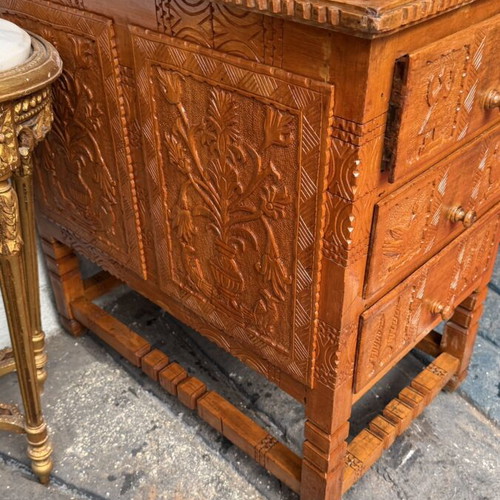 Wood Carved Antique Desk
