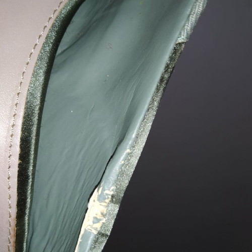 Zara Peep Toe satin pumps used, green, size 38