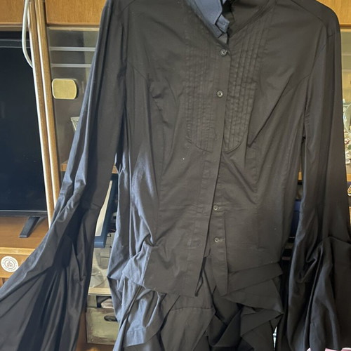 Guess long-sleeve tuxedo shirt, black, size M
