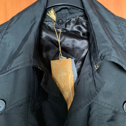 Women's coat new, black with warm removable lining and belt