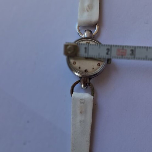 Omega 1930 women's mechanical watch used, Swiss, gray beige