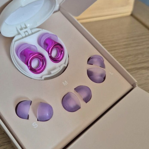 Earplugs loop style fuchsia purple new, reusable