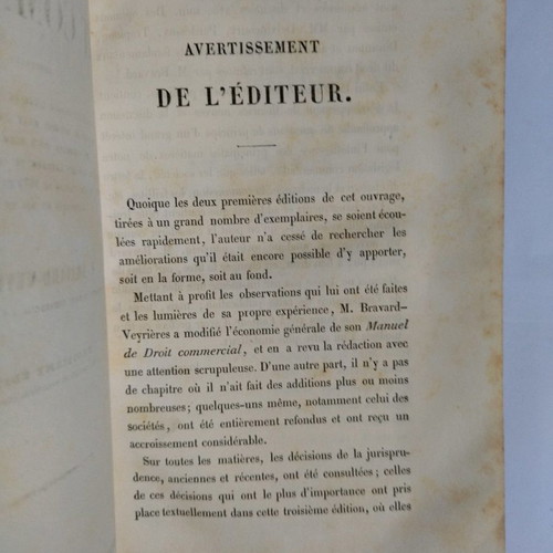 Manuel Droit Commercial book used, published 1846