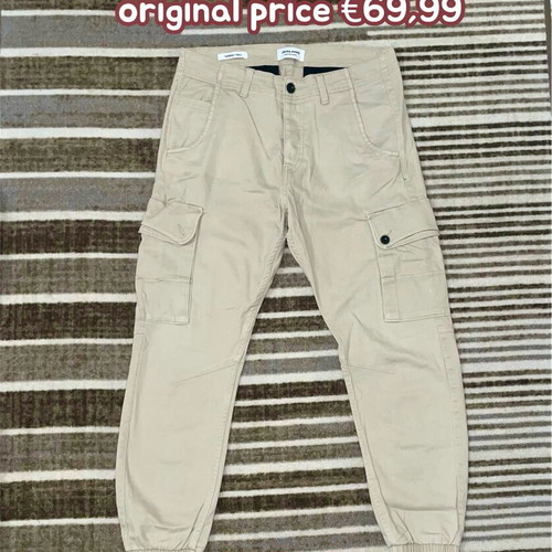 Jack & Jones Cargo Trousers White Pepper size 31 30 new beige