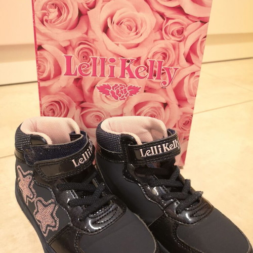 Lelli Kelly kids sneakers boots used with pink stars, size 30, blue