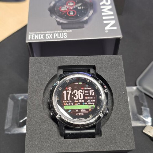 Garmin Fenix 5X Plus Sapphire smartwatch used with new strap