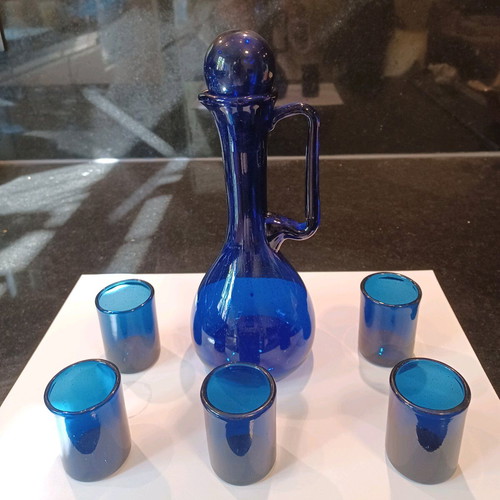 Serving set for raki made of blown glass like new