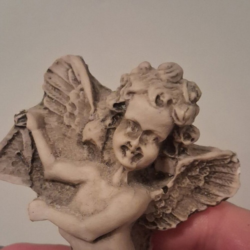 Vintage cherub figurine used, resin decoration