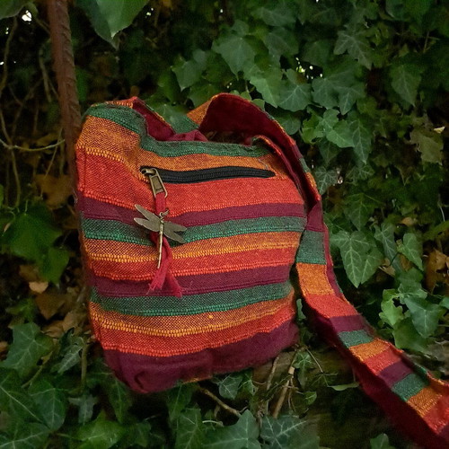 Cotton sling bag orange new, handmade, eco-friendly