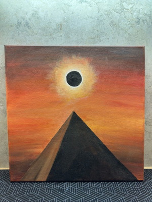 Egyptian Eclipse Painting new, handmade on canvas 40x40