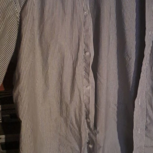 Lacoste striped short-sleeve shirt XL like new, white and blue
