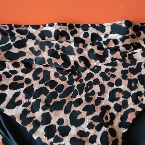Wunderlove high-waisted leopard print bikini bottom size L new with tags