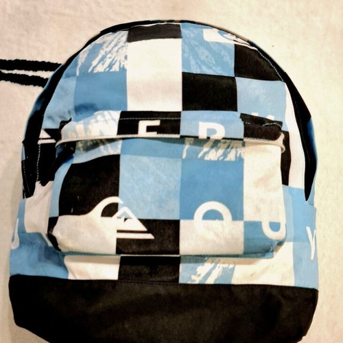 Collectible Quicksilver blue checkered school bag, with slight wear on the front pocket. Unique