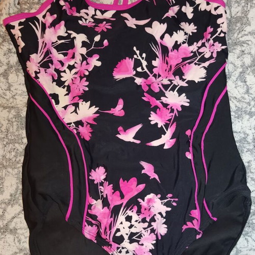 Sport swimsuit used, size M, black and pink