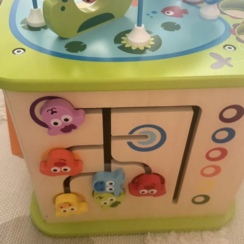 Hape Totally Amazing Wooden Activity Cube like new