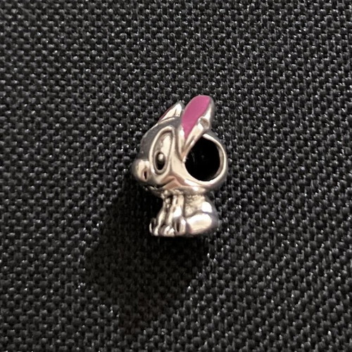 Silver 925 Stitch charm new, handmade, pink and silver