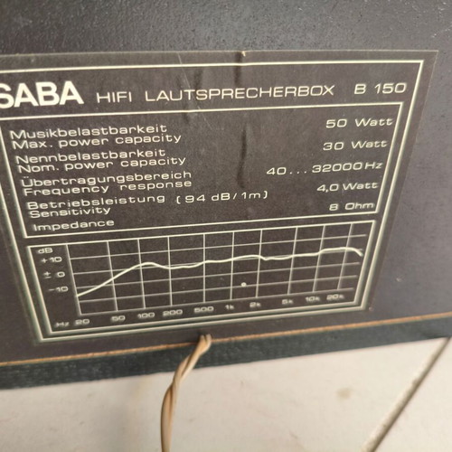 SABA HiFi Lautsprecherbox B 150 floor speakers like new