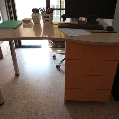 Desk and bedside table set like new for children's room