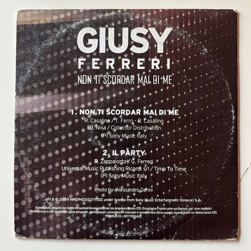 Giusy Ferreri Non Ti Scordar Mai Di Me CD EP used, pop