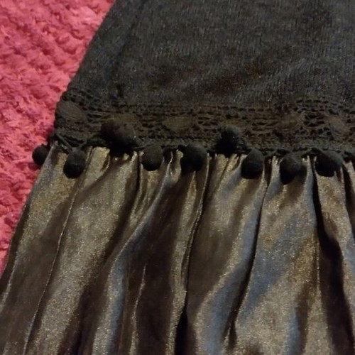 Black knitted dress Save The Queen new, size Small with embroidery