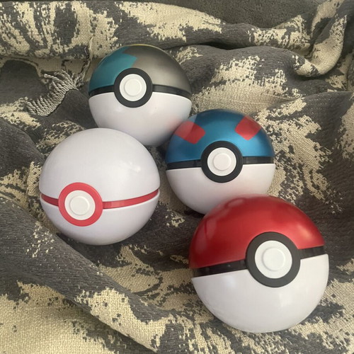 Pokeballs collection with Pokemon cards