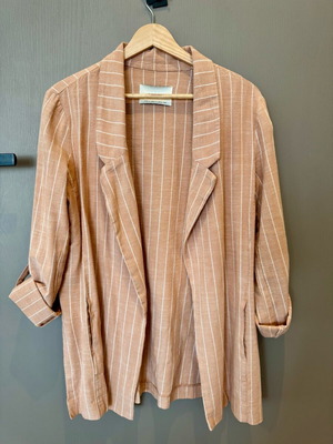 Stradivarius oversized blazer like new, thin spring, white and beige