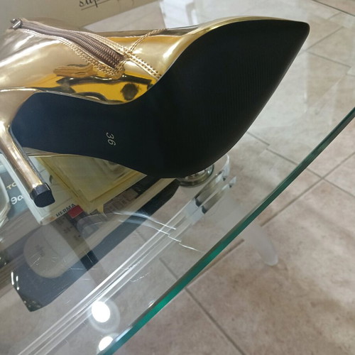 Super Mode ankle boots new, gold patent leather, size 36