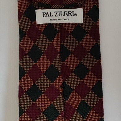 Pal Zileri Silk Tie like new, checkered burgundy and forest green