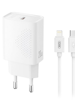 Φορτιστής XO L160 20W USB-C με αποσπώμενο καλώδιο Lightning λευκό