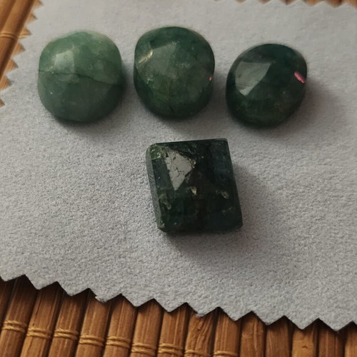 Cut emeralds