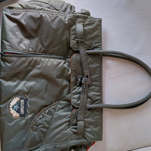 Benetton shoulder bag green like new with multiple compartments
