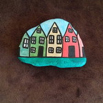 Decorative stone new, painted with tempera