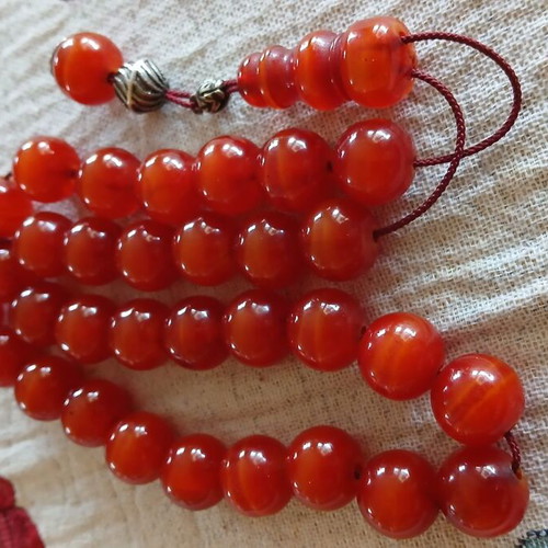 Mastic Bakelite Worry Beads with Silver Elements Like New
