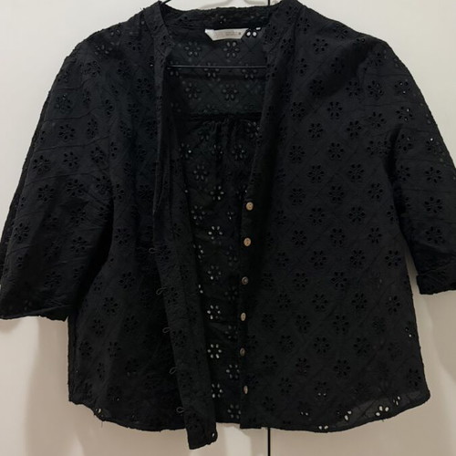 Zara two-piece set with embroidered floral details, like new