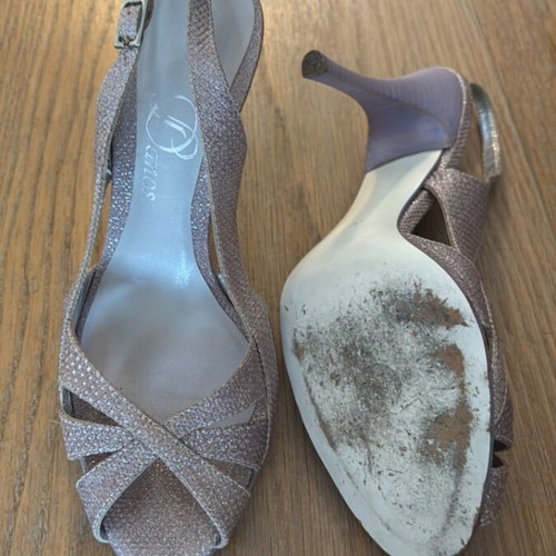Exe women's sandals used, size 36, shimmer nude/rose gold