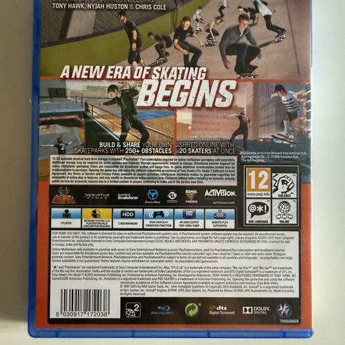 Tony Hawk Pro Skater 5 PS4 like new