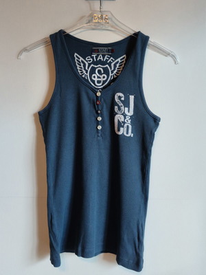 Staff Jeans sleeveless top, blue, size S